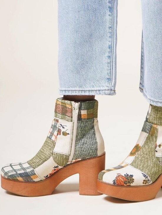 Charlotte Stone Shoes - Charlotte Stone RARE Paz Platform Boots in Multi Patchwork Size 8